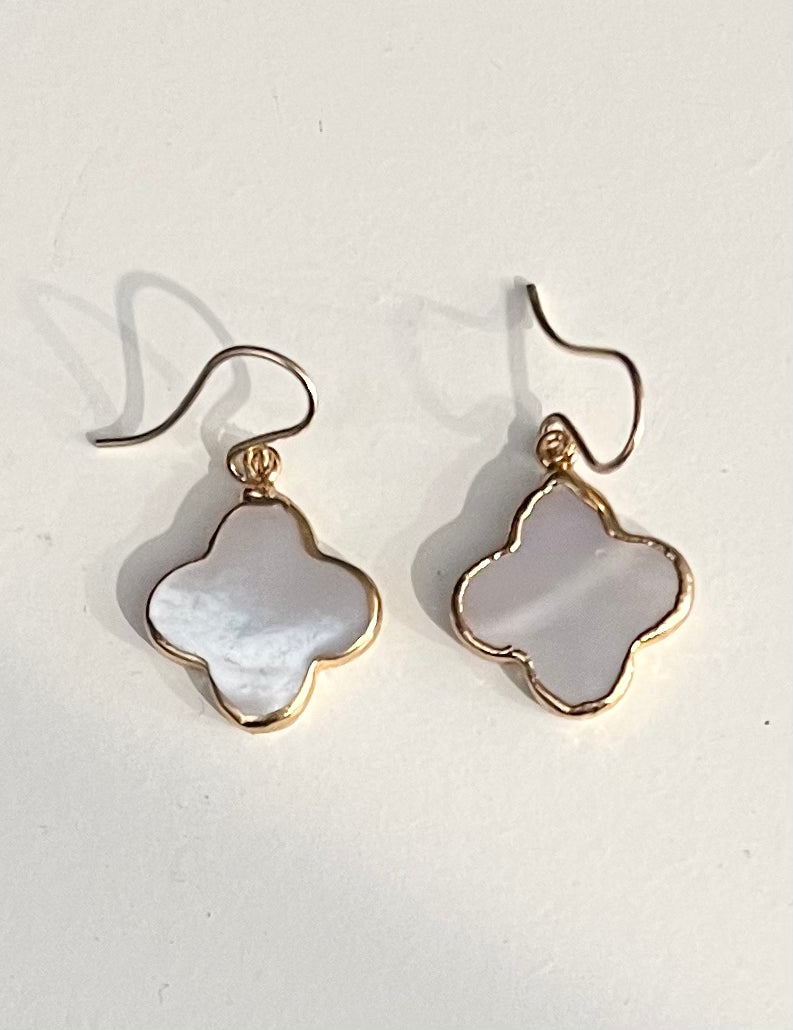 Gold Clover Drop Earrings