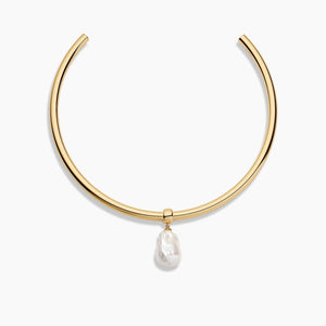 Talia Pearl Choker Necklace: 14k Gold Plated - Abigail Fox Designs