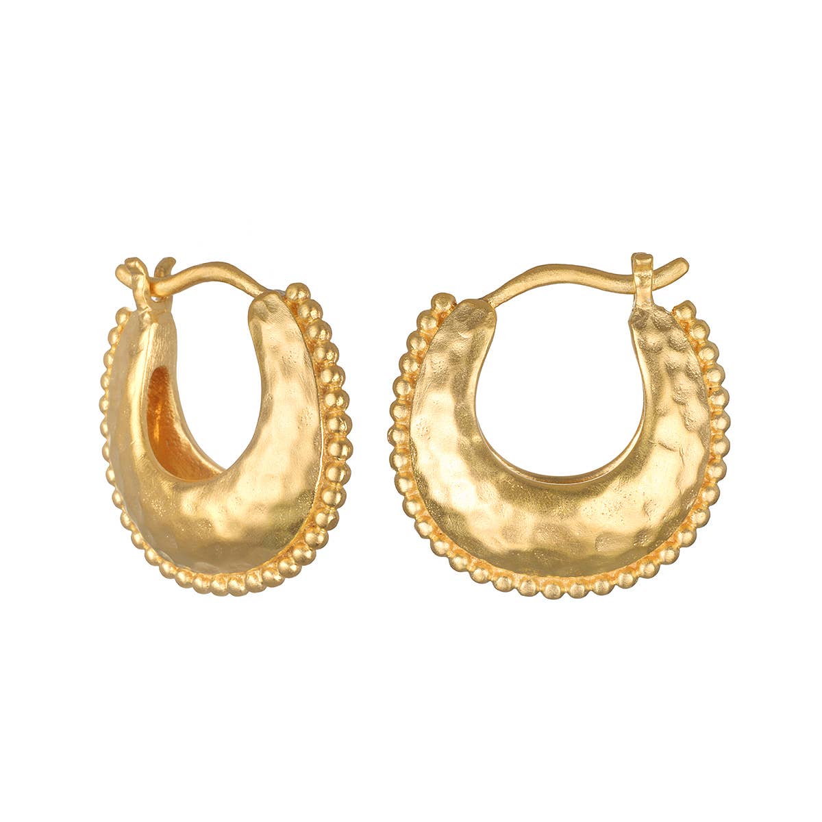 22K Multi Tone Gold Hoop Earrings W/ Shambala Beads, Gold Caps & Jhumk –  Virani Jewelers