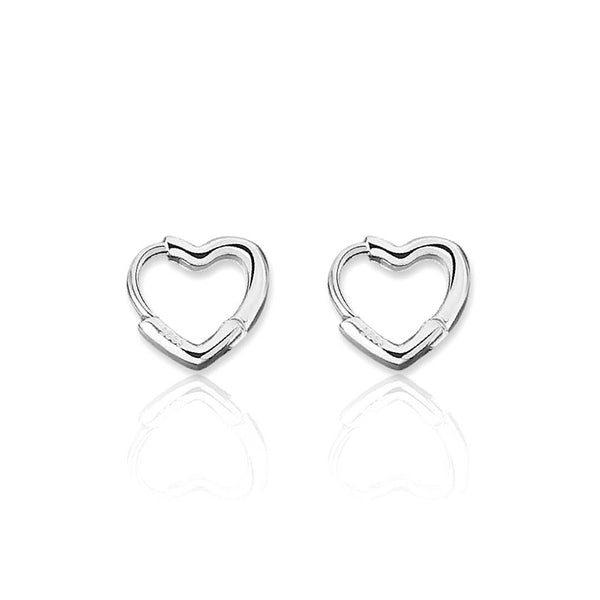 Clear CZ Heart Lock Huggies Earrings, 18K Gold & Sterling, Abigail Fox